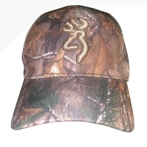 Browning Buckmark Camo Hat Cap Adjustable Strapback Hunting Outdoors One Size